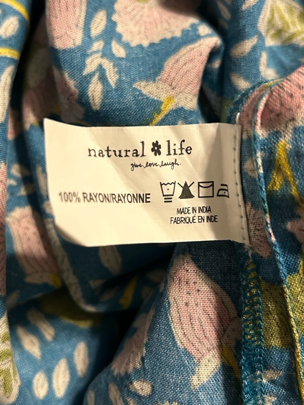 Natural Life Tricia Side Slit Floral Print Maxi Dress Size XL Farmhouse Chic - Picture 8 of 8